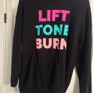Pure Barre Black Sweatshirt with Pink Text